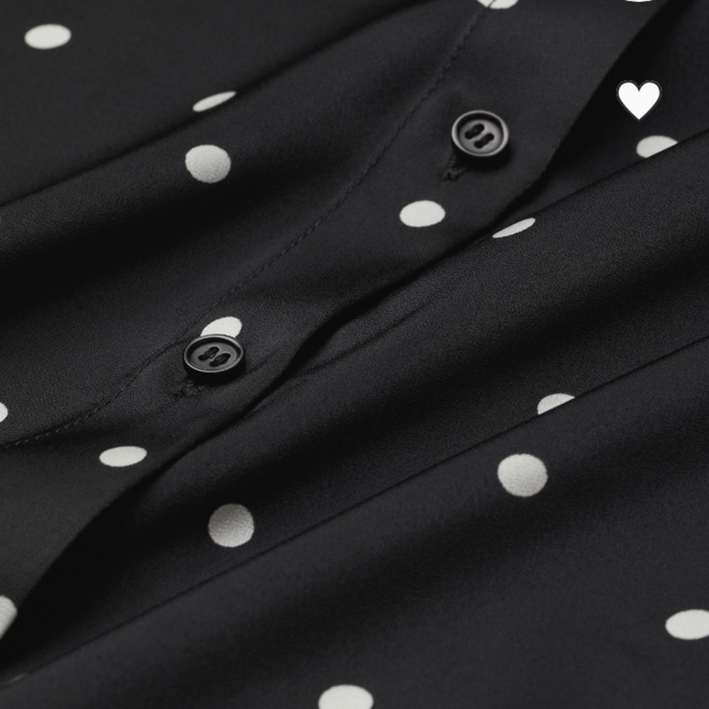 Long Sleeve Black White Polka Dot Blouse 😍 - Picture 4 of 4